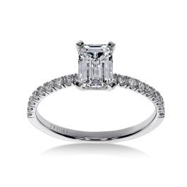 Moderna Solitaire II emerald cut forlovelsesring