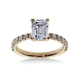 Moderna Solitaire II emerald cut forlovelsesring