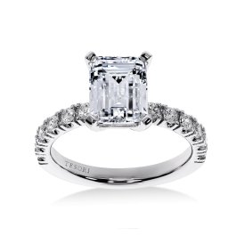 Moderna Solitaire II emerald cut forlovelsesring