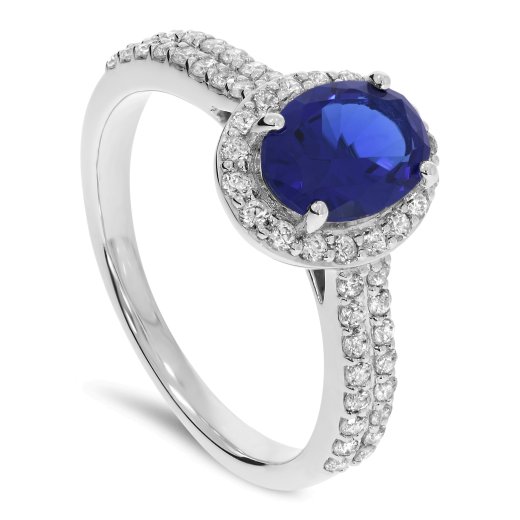 Oceano Ring Safir og Diamanter